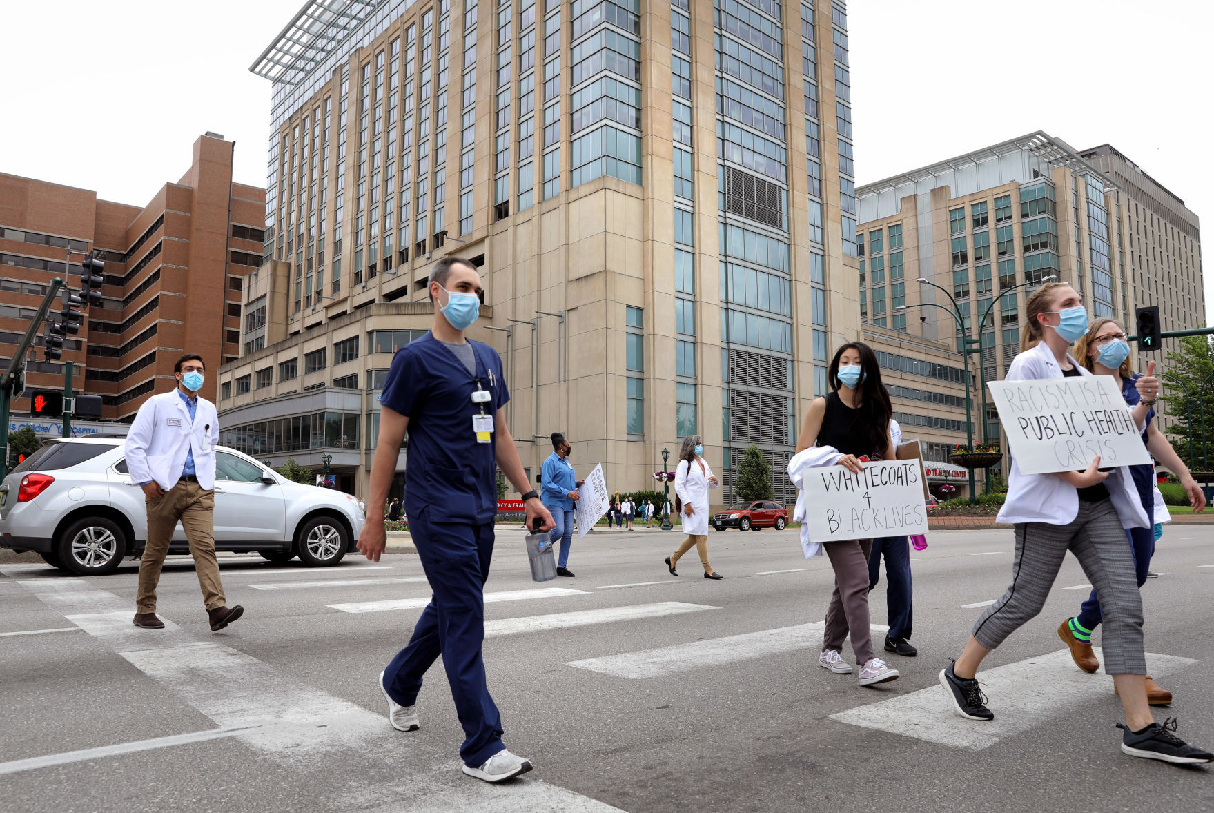 White coats protest for Black Lives Matter